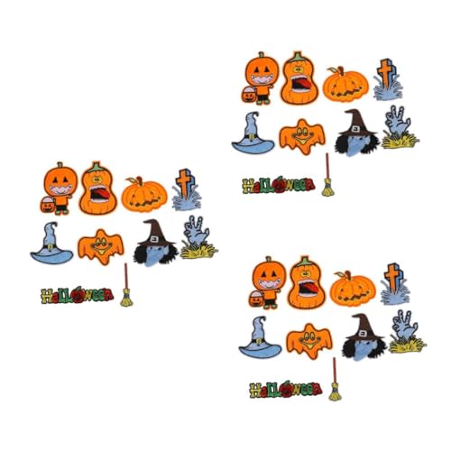 Tofficu 3 Sätze Halloween Bestickter Stoffaufnäher Kleidung Dekoration Flecken Jacke Mit Halloween Costume Halloween Outfit Halloween-patches Applikationen Zum Thema Halloween 10 Stück * 3 von Tofficu