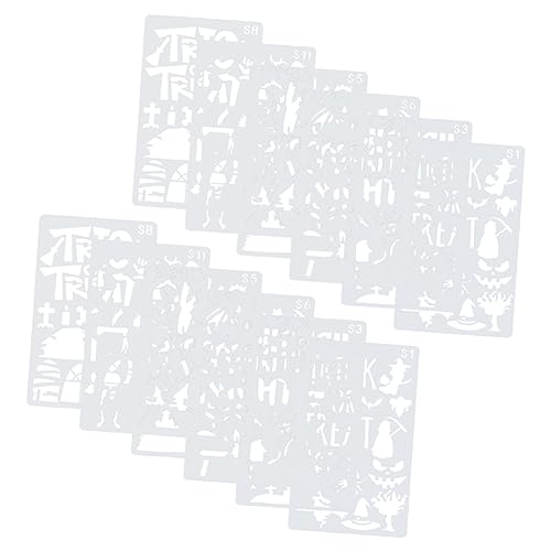 Tofficu 3 Sätze Halloween-vorlage Halloween Vorlagen Diy Halloween Schablonen Halloween Stempelvorlagen Dekorationen Malen Malvorlage Zeichnen Schablonen Das Haustier 12 Stücke * 3 von Tofficu