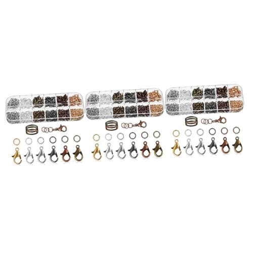 Tofficu 3 Sätze Kettenverschlüsse Und Verschlüsse Doppelt Zubehör Perlen Für Armbänder Schließe Reize Silberkette Schlüsselbund Ringe Drehbare Karabinerverschlüsse Lieferungen Haken Kupfer von Tofficu