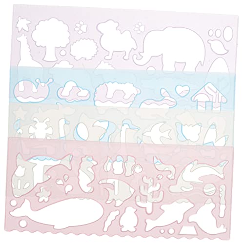 Tofficu 3 Sätze Lineal Für Tierzeichnungen Tiermalschablonen Tiere Malen Schablone Schablonen Malform Kunststoff-maltafel Malassistent-tool Tiere Malvorlagen Pp 12 Stücke * 3 von Tofficu