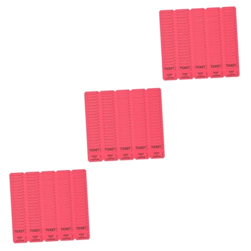 Tofficu 3 Sätze Los Tickets in Großen Mengen Etikett Spiele Goldtickets Partykarten Poo-bingo Spendenkarten Tombola-tickets Planke Tür Korb Rosa Tickets Aufkleber Rot Papier 200 Stück * 3 von Tofficu