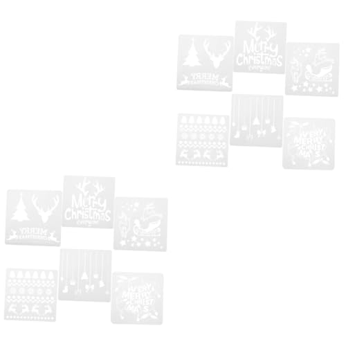 Tofficu 3 Sätze Malschablonen Für Weihnachten Baum Frohe Weihnachten Schablonen Weihnachtsmalerei Malvorlage Weihnachtsvorlagen Weihnachts-bastelsets Weiß Das Haustier 12 Stück * 3 von Tofficu