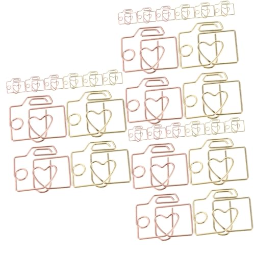 Tofficu 3 Sätze Mini Metall Klammern Vielseitige Deko Clips Für Dokumente Büro Schule Gold Roségold Kleine Büroklammern Für Kreative Projekte 20 Stück * 3 von Tofficu