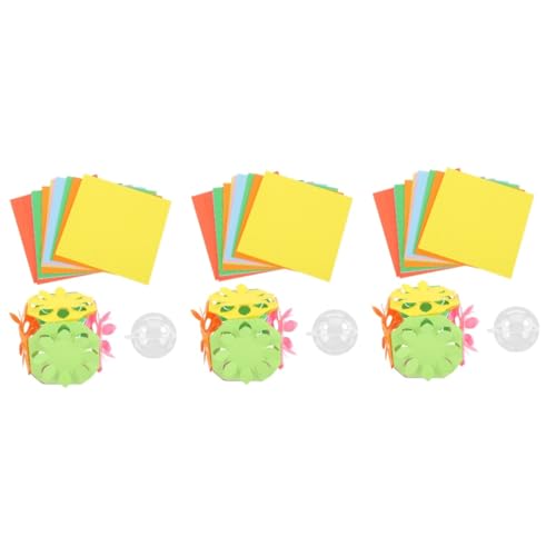 Tofficu 3 Sätze Papierschneidewerkzeug-Set Bausatz Bastelsets Kinderhandwerk Origami -Papier Origami-Papier-Kit Aktivitätsbuch für Scherenfähigkeiten DIY-Papierschnitt-Set von Tofficu