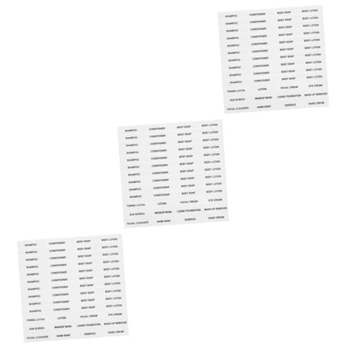 Tofficu 3 Sätze Reise Für Kosmetische Subflaschen Selbstklebende Aufkleber Zur Klassifizierung Von Hautpflegeprodukten Transparent Für Ordnung Im Badezimmer 20 Blätter * 3 von Tofficu