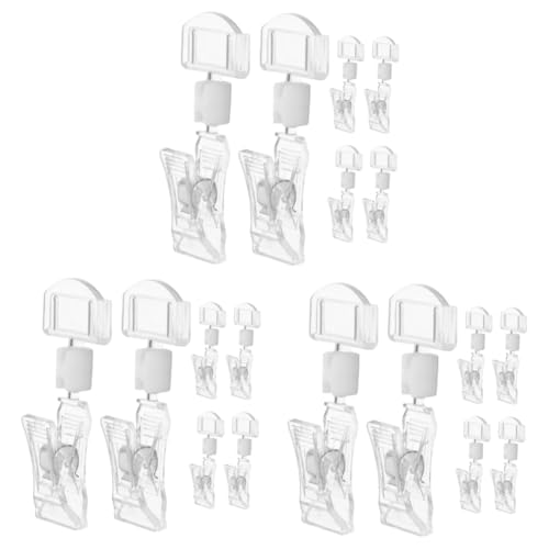 Tofficu 3 Sätze Rotatable Clips Für Preisschilder Transparente Etikettenhalter Für Werbung Preisangaben Namensschilder Für Supermärkte Geschäfte Und Bäckereien 6 Stück * 3 von Tofficu