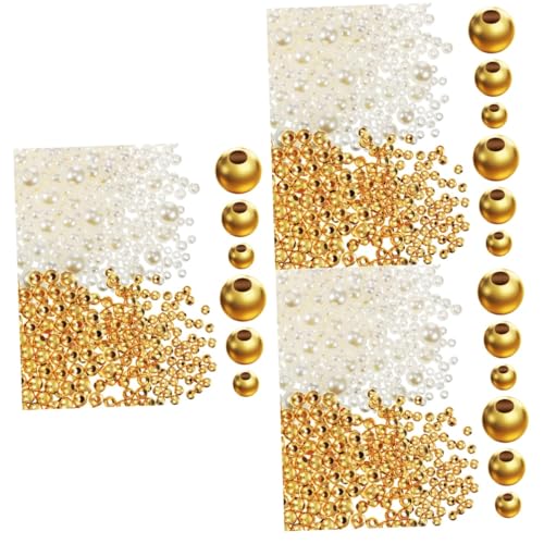 Tofficu 3 Sätze Runde Perlen Und Schmuck Spacer Perlen Goldperlen Mischgröße Für Armband Und Basteln 900 Stück * 3 Tofficu 3 Sätze Runde Perlen Und Schmuck Spacer Perlen Goldperlen Mischgröße Für Armband Und Basteln 900 Stück * 3 von Tofficu