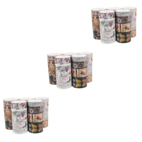 Tofficu 3 Sätze Scrapbook-diy-klebebänder Blumenband Papierband Dekorativ Blumen- Farbiges Band Papier Klebeband Sammelklebeband Blumenbänder Sammelalbum Aufkleber 17 Rollen * 3 von Tofficu