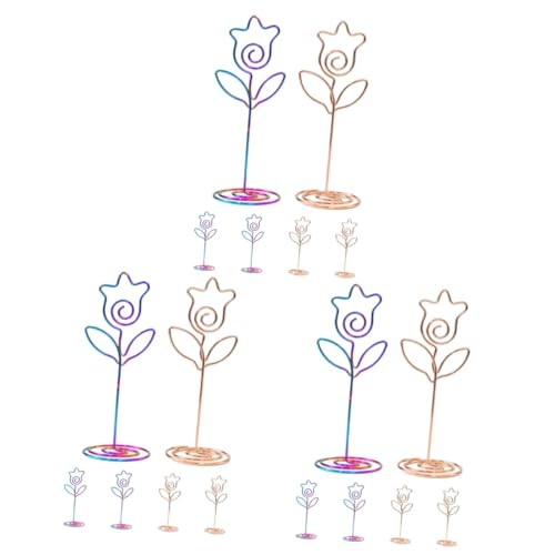 Tofficu 3 Sätze Teiliges Tischkartenhalter Aus Blumenform Platzkartenständer Für Hochzeit Foto Clip Für Tischnummern Und Memo Halter Platzsparendes Design 6 Stück * 3 von Tofficu