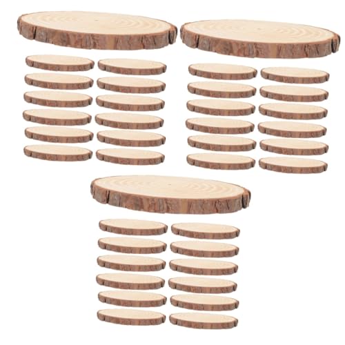 Tofficu 3 Sätze Unbehandelte Holzscheiben Für Diy Bastelprojekte Runde Naturholzscheiben Dicke Für Handarbeiten Und Dekorationen 20 Stück * 3 von Tofficu