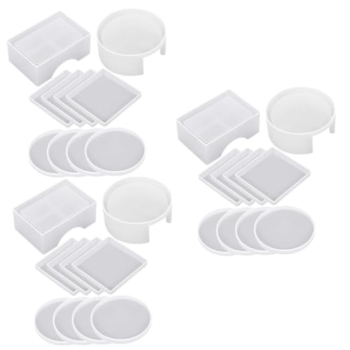 Tofficu 3 Sätze Untersetzer Gießform Set Teilig Rund Quadratisch Wiederverwendbar Antihaftbeschichtet Bruchfest Diy Epoxidharz Coaster Mould für Tischdeko und Geschenkideen Tofficu 3 Sätze Untersetzer Gießform Set Teilig Rund Quadratisch Wiederverwendbar Antihaftbeschichtet Bruchfest Diy Epoxidharz Coaster Mould für Tischdeko und Geschenkideen von Tofficu