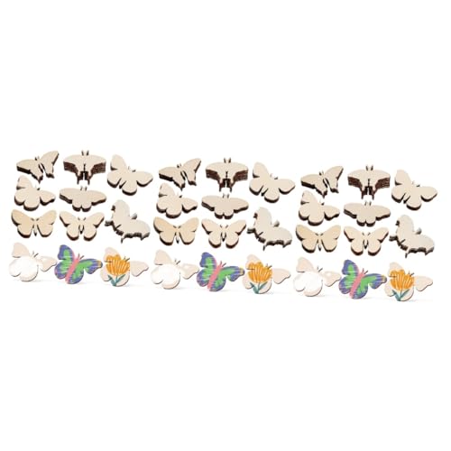 Tofficu 3 Sätze Urlaubsbedarf Holz Schmetterlingsbasteln Unpolierte Holzspäne Blanke Schmetterlinge 54Er Pack Dekoration Makramee Festival Schmetterlinge Für 54 Stück * 3 von Tofficu