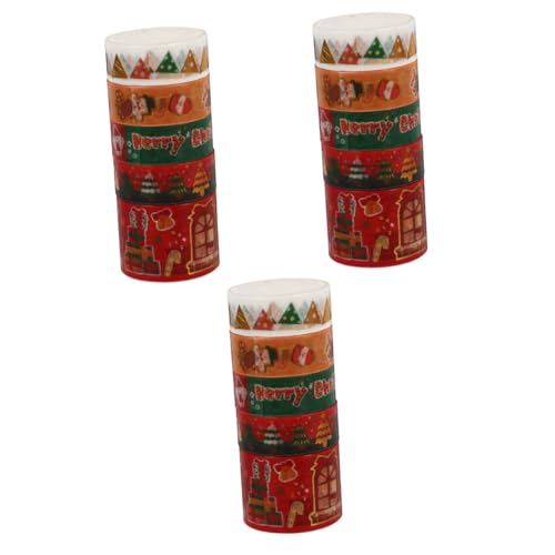 Tofficu 3 Sätze Weihnachtliches Vergoldungsband Weihnachtsklebeband Weihnachts Washi Tape Washi+-+tape Für Weihnachtsaufkleber Klebebänder Weihnachtsbänder Japanisches Papier 5 Rollen * 3 von Tofficu