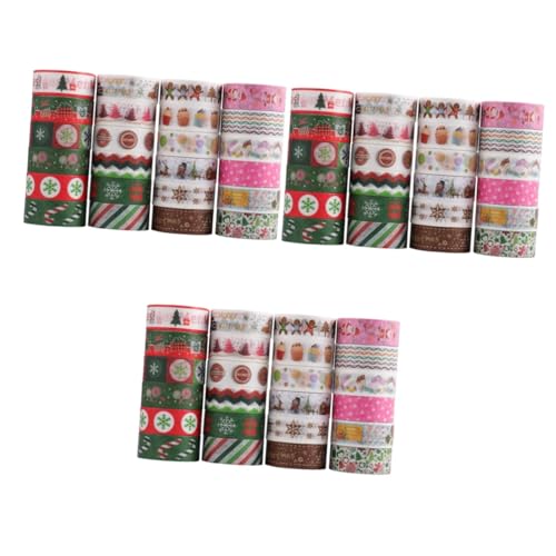 Tofficu 3 Sätze Weihnachts-washi-tape Künstlicher Schnee Christbaumschmuck Weihnachts Washi Tape Diy Klebeband Für Weihnachten Aufkleber Zum Thema Weihnachten Geschenkbänder 24 Rollen * 3 von Tofficu