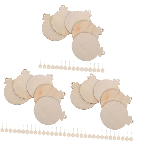 Tofficu 3 Sätze Weihnachtsschmuck Party-wohnkultur Kleiner Weihnachtsbaum Weihnachten Extra Große Weihnachtskugeln Erde Christbaumschmuck Lichterketten Anhänger Hölzern 50 Stück * 3 von Tofficu