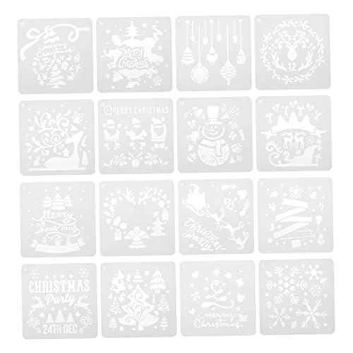 Tofficu 3 Sätze Weihnachtsvorlage Schablone Klein Wiederverwendbar Geburt Wand Drinnen Für Malerei Szene Frohe Weihnachten Weihnachtsdeko Weiß Das Haustier 16 Stück * 3 von Tofficu