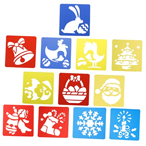 Tofficu 3 Sätze Zeichnungsvorlage -werkzeug Notebook-schablonen Für Weihnachtsdekorationen Adventsgeschenke Weihnachtsbasteln Malvorlagen Weihnachtsschablonen Vorlage 12 Stücke * 3 von Tofficu