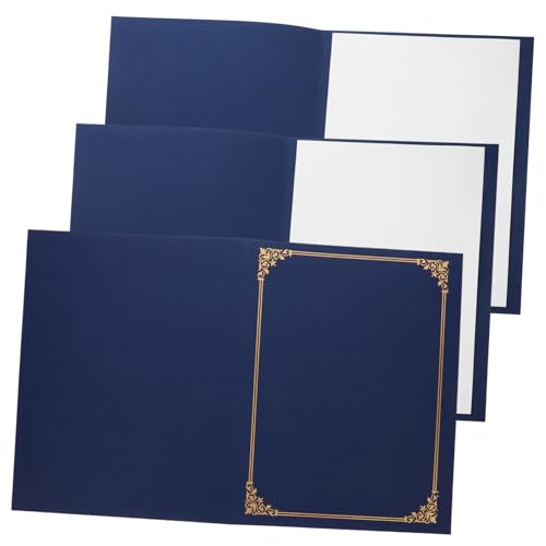 Tofficu 3 Sätze Zertifikatshüllenordner Drei Wann Kunstleder Dokumentieren Zertifikatsordner Abdeckung Diplomordner Zertifikatsinhaber Beschützer Leer Aktenordner Preisträger Papier Navy von Tofficu