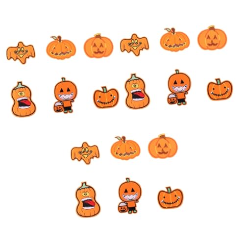 Tofficu 3 Sätze à 18 Stück Halloween-kürbis-patch-aufkleber Halloween-applikationsflecken Halloween -gesichtsaufkleber Halloween-partygeschenke Für Erwachsene Patches Aufnähen Orange Vlies von Tofficu