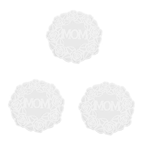 Tofficu 3 Stück Diy Silikonform für Epoxidharz Muttertags Blumenkranz Design Untersetzerform Handgemachte Gießform für Bastelprojekte Leicht und Platzsparend für Persönliche von Tofficu
