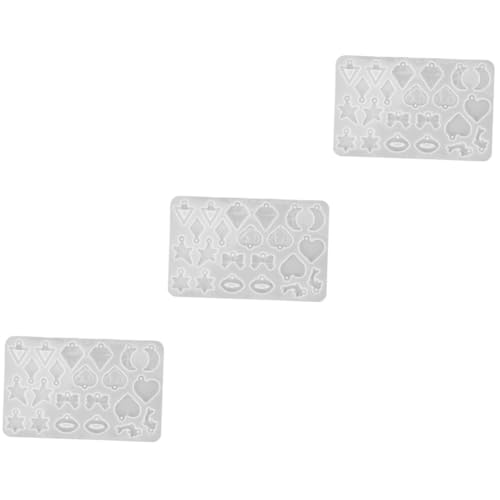 Tofficu 3 Stück Diy Silikonform für Ohrringe Flexible Epoxidharz Gießform für Schmuckherstellung Wiederverwendbare Kleine Schmuckformen Verschiedenen Designs für Bastelprojekte von Tofficu