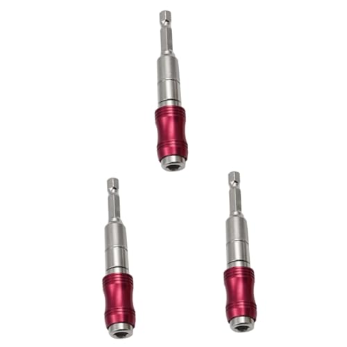 Tofficu 3 Stück Elektrische Bohrverbindung freigeben Schlüssel Bitspitzen-Magnethalter Bithalter verlängern bit magnetische Verlängerungswelle Schnellspannbohrer Chrom-Vanadium-Stahl rot von Tofficu