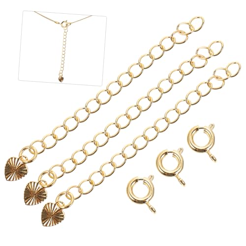 Tofficu 3 Stück Goldfarbene Kettenverlängerungen für Halsketten und Armbänder Modische DIY Schmuckverlängerung mit Praktischem Karabinerverschluss Vielseitig Einsetzbar und Einfach Tofficu 3 Stück Goldfarbene Kettenverlängerungen für Halsketten und Armbänder Modische DIY Schmuckverlängerung mit Praktischem Karabinerverschluss Vielseitig Einsetzbar und Einfach von Tofficu