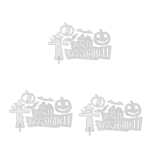 Tofficu 3 Stück Halloween-party Sterben Stanzteile Für Papierkarten Stirbt Schimmel Stanzformen Schablone Sammelalbum Stirbt Schnitte Cutter Prägeschablonen Kohlenstoffstahl Silver von Tofficu