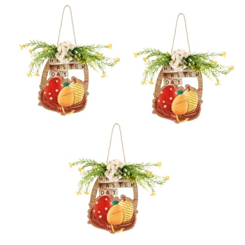 Tofficu 3 Stück Osterdekoration Tür Ornamente Die Dekorationen Für Osterei-holzschild Ostern Hängendes Holzschild Osterparty-hängeschild Osterei- Festival- -requisite Hölzern von Tofficu