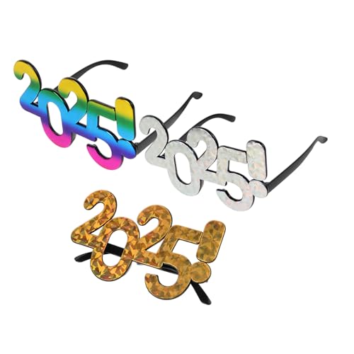 Tofficu 3 Stück Partybrille Kunststoff Eyewear Prop Gold Silber Neujahr Silvester Foto Requisiten Leicht Bequem für Erwachsene und Feier Zubehör Tofficu 3 Stück Partybrille Kunststoff Eyewear Prop Gold Silber Neujahr Silvester Foto Requisiten Leicht Bequem für Erwachsene und Feier Zubehör von Tofficu