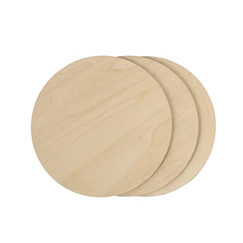 Tofficu 3 Stück Runde Holzscheiben Diy Unvollendete Holzplatten zum Basteln für Kreative Projekte Leicht und Vielseitig Einsetzbar für Dekoration und Malerei von Tofficu