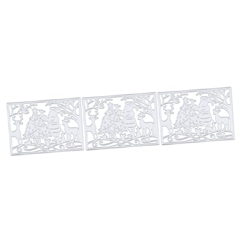 Tofficu 3 Stück Schneidwerkzeug Schnitte Weihnachtsstanzungen Sterben Schablone Prägung Stanzformen Präge Stirbt Scrapbooking-tools Handwerkliche Werkzeuge Kohlenstoffstahl Silver von Tofficu