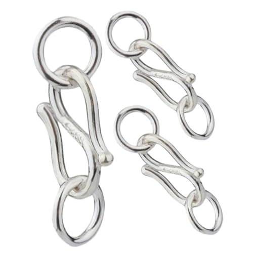 Tofficu 3 Stück Sterling Silber Schmuckverschluss S haken Langlebig Glänzend Einfach zu Verbinden für DIY Armbandverschluss und Schmuckherstellung von Tofficu