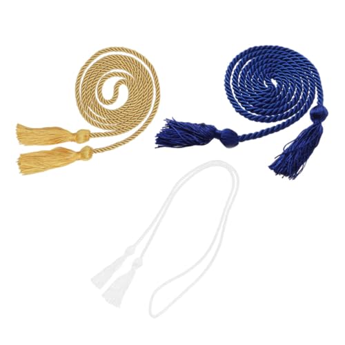 Tofficu 3 Stück Teiliges Abschluss ehrenseil aus Hochwertigem Dekorative Quasten in Weiß Marineblau und Gold Langlebig Stilvolle Veredelung für Abschlussfeier Fotomoment und von Tofficu