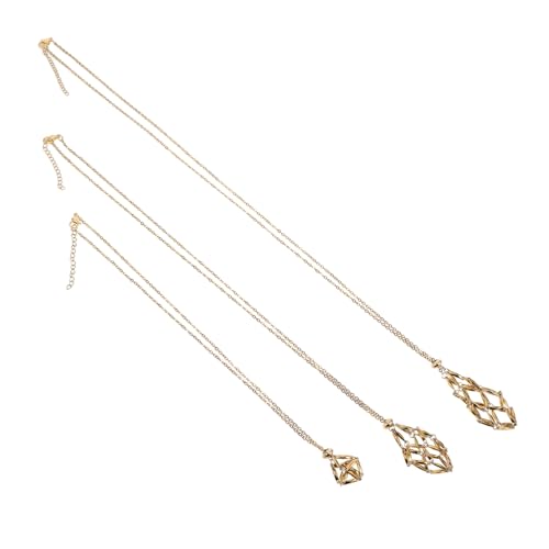 Tofficu 3 Stück Teiliges Dreamcatcher Stil Schmuckset mit Verstellbarem Kettenband Leerer Kristallsteinhalter Käfig Anhänger für DIY Halskette Vielseitig Leicht und Modisch für Damen und Tofficu 3 Stück Teiliges Dreamcatcher Stil Schmuckset mit Verstellbarem Kettenband Leerer Kristallsteinhalter Käfig Anhänger für DIY Halskette Vielseitig Leicht und Modisch für Damen und von Tofficu
