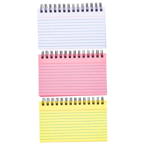 Tofficu 3 Stück Teiliges Farbige Spiralnotizblöcke Liniertes Format Tragbare Schreibblöcke für Studenten Kompakte Büro notizblöcke in Weiß und Gelb Handlich für Vokabeln und Schnelle von Tofficu