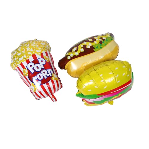 Tofficu 3 Stück Teiliges Party Deko Folienballons mit Popcorn Hamburger und Hot Dog Langlebige Aufblasbare Fast Food Motive für Geburtstagsfeiern Karneval Filmabende Picknick und Bbq Tofficu 3 Stück Teiliges Party Deko Folienballons mit Popcorn Hamburger und Hot Dog Langlebige Aufblasbare Fast Food Motive für Geburtstagsfeiern Karneval Filmabende Picknick und Bbq von Tofficu