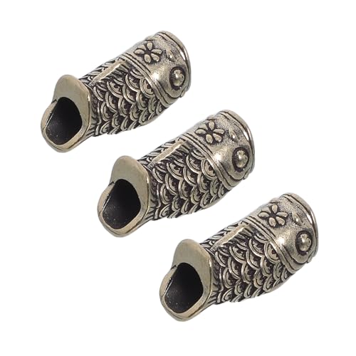 Tofficu 3 Stück Vintage Kupfer Koi Fisch Anhänger Charm mit Großem Paracord Spacer Perlen für DIY Schmuck Schlüsselanhänger Armband und Halskette Leicht und Verschleißfest von Tofficu