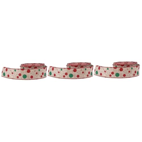 Tofficu 3 Stück Weihnachtsleinenband Sackleinenkabelband Jute Groß Basteln Weihnachtsbänder Schleife Stoff Hochzeit Für Band Weihnachten Weihnachtsband Bänder Zum Verpacken Die Leinen- Rot von Tofficu