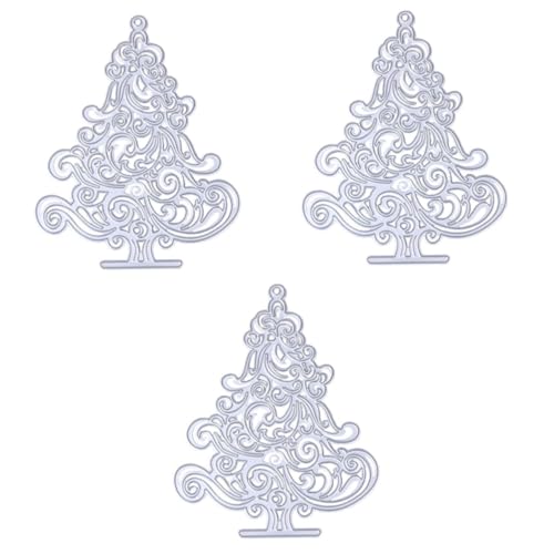 Tofficu 3 Stück Weihnachtssterben Schneiden Weihnachtsbaum Weihnachtsdekorationen Weihnachtsstanzungen Prägung Schablone Stanzformen Stanzteile Zum Selbermachen Silver Kohlenstoffstahl von Tofficu