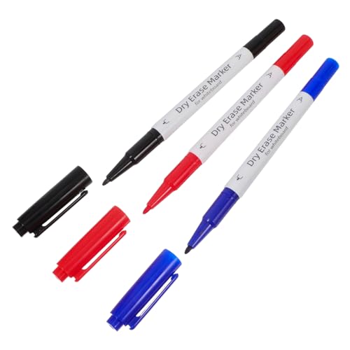 Tofficu 3 Stück Whiteboard-stift Tafelmarker Löschbare Kreidemarker Markierungen Mit Zwei Spitzen Löschbare Schreibstifte Löschbarer Whiteboard-marker Plastik von Tofficu