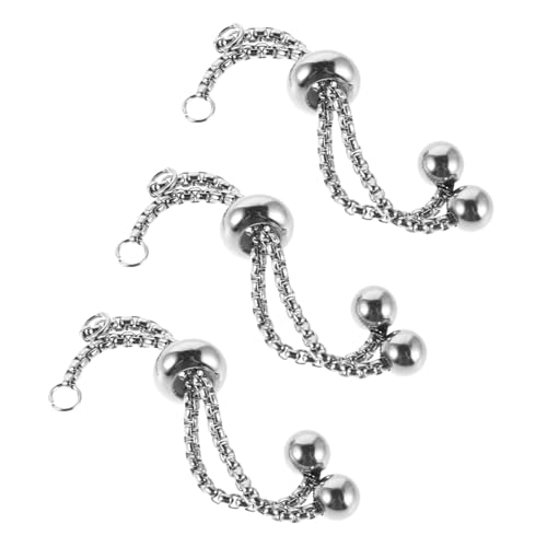 Tofficu 3-teiliges Armband Mit Verstellbaren Ketten: Verstellbare Schieber-verlängerungskettenglieder Aus Edelstahl Für Die Schmuckherstellung Tofficu 3-teiliges Armband Mit Verstellbaren Ketten: Verstellbare Schieber-verlängerungskettenglieder Aus Edelstahl Für Die Schmuckherstellung von Tofficu