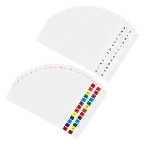 Tofficu 30 Blatt Farbige Selbstklebende Index Registerkarten Wasserfest Alphabet Seitenmarkierungen für Notizbücher und Bücher Vielseitige Haftetiketten für Büro Schule und Zuhause von Tofficu
