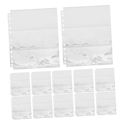 Tofficu 30 Blatt PP Fotokarten Einsteckseiten mit Fächern Doppelseitig Transparent Kompatibel mit Ordnern Leichtes Foto und Sammelkarten Aufbewahrungssystem für Trading Card Holder und von Tofficu