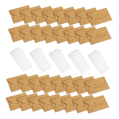 Tofficu 30 Sätze Mini Kraftpapier Umschläge mit Herzverschluss Blanko Karten Vintage Mini Briefumschläge für Hochzeit Geburtstag DIY Einladungen und Grüße Tofficu 30 Sätze Mini Kraftpapier Umschläge mit Herzverschluss Blanko Karten Vintage Mini Briefumschläge für Hochzeit Geburtstag DIY Einladungen und Grüße von Tofficu