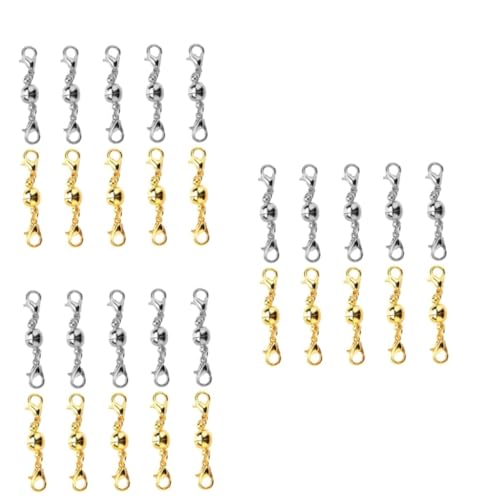Tofficu 30 Stck Teiliges Magnetische Karabinerverschlüsse Silber und Gold Langlebige Schmuckverschlüsse für Halsketten Armbänder DIY Schmuckherstellung und Reparatur Tofficu 30 Stck Teiliges Magnetische Karabinerverschlüsse Silber und Gold Langlebige Schmuckverschlüsse für Halsketten Armbänder DIY Schmuckherstellung und Reparatur von Tofficu