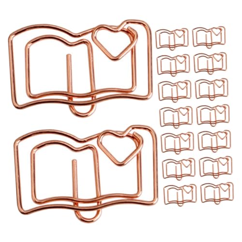 Tofficu 30 Stück Buch-Büroklammer büromaterial Papierklammer Mini-Büroklammer farbig weiße Heimbüro Binder Büroklammer lustige Papierclips Datei-Clip Büroklammern Rostfreier Stahl von Tofficu