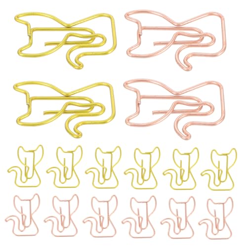 Tofficu 30 Stück Katze Büroklammer Papier organisieren Clip Lesezeichen-Clips kleine für Papier Buch Büroklammer Stift Büroklammern aus Metall Büroklammern für Sammelalben Eisen von Tofficu