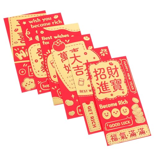 Tofficu 30 Stück Rote Geldumschläge Chinesisches Neujahr Praktische Hongbao Umschläge für Hochzeit Geburtstag Vielseitige Geschenkumschläge mit Traditionellem Design von Tofficu