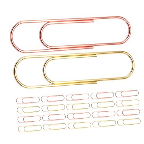 Tofficu 30 Stück Teiliges Große Bunte Büroklammern Starke Drahtklammern für Büro Schule Vielseitige Dokumentenhalter in Gold und Roségold zur Effizienten Papierorganisation Tofficu 30 Stück Teiliges Große Bunte Büroklammern Starke Drahtklammern für Büro Schule Vielseitige Dokumentenhalter in Gold und Roségold zur Effizienten Papierorganisation von Tofficu